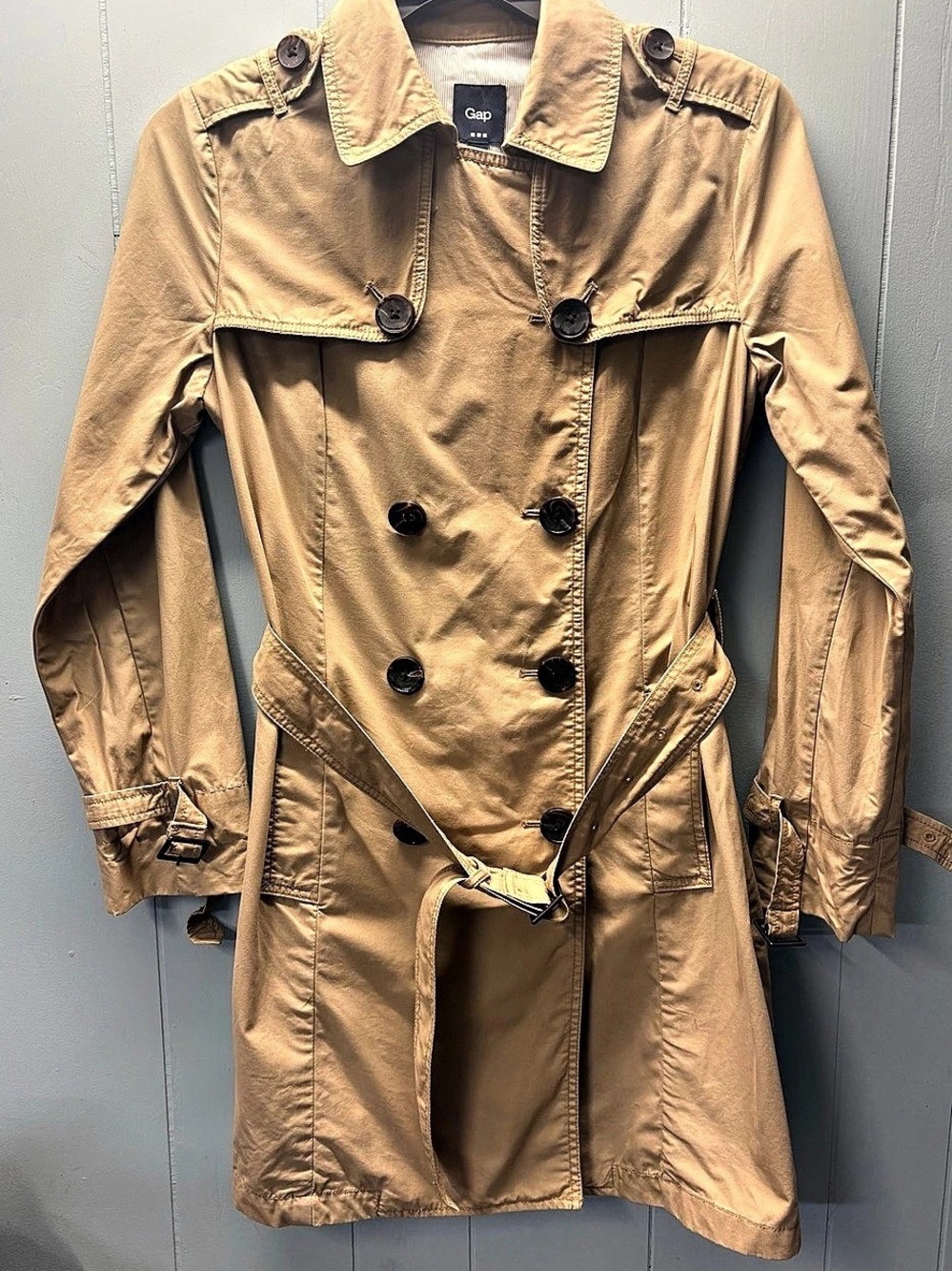 Gap Double Breasted Trench Coat Women's Brown Medium